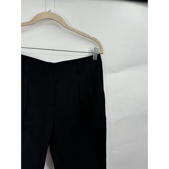 Theory Wool Dress Pant Women 6 Straight Leg Pleated Front Black - Picture 8 of 8